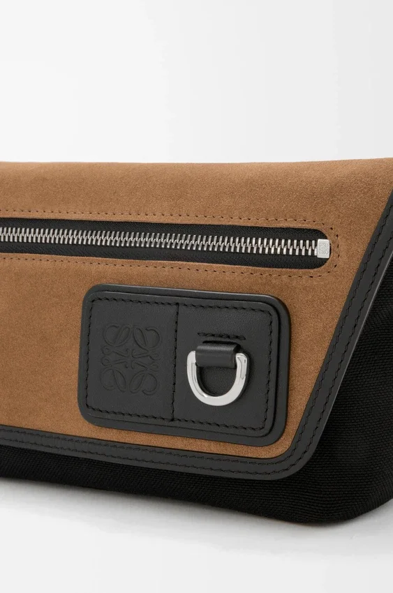 Mini Flex Messenger z płótna i zamszu Mini Flex Messenger z płótna i zamszu