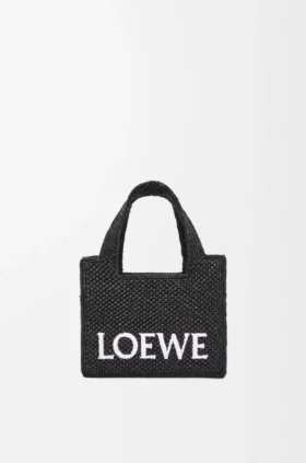 Mini font Tote loewe z napisem w rafii