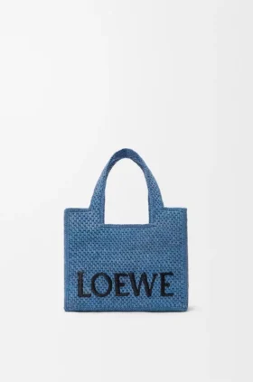 Mini font Tote loewe z napisem w rafii