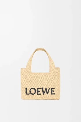 Mini font Tote loewe z napisem w rafii