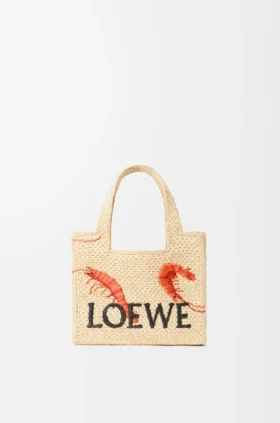 Mini font Tote loewe z napisem w rafii