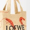 Mini font Tote loewe z napisem w rafii Mini font Tote loewe z napisem w rafii