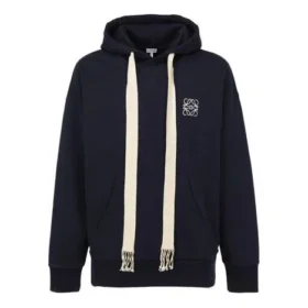 Męska bluza z kapturem i haftem „Loewe Anagram”, z długimi rękawami, granatowa H6109700Si-5110 Męska bluza z kapturem i haftem „Loewe Anagram”, z długimi rękawami, granatowa H6109700Si-5110