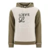 Męska bluza z kapturem i sznurkiem loewe z haftem, kolor khaki H526341X94-3962
