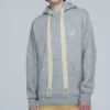 Męska bluza z kapturem loewe z haftowanym napisem „Anagram”, długie rękawy, szara, H6109701Si