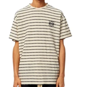 Męska koszulka loewe Stripe z krótkim rękawem, biała H6109650Pc-2396 Męska koszulka loewe Stripe z krótkim rękawem, biała H6109650Pc-2396