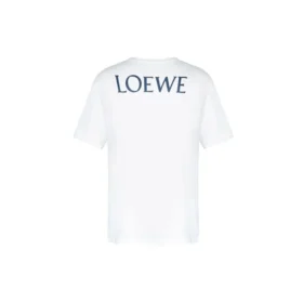 Męska koszulka loewe z kolekcji AW19 z krótkim rękawem, biała, model H6299720Si