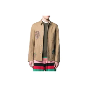 Męska kurtka loewe z nadrukiem, brązowa H2198210Ib-2140