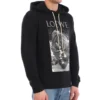 Męska maska loewe z nadrukiem, czarna H6109730Pc-1100