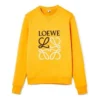 Męski bawełniany sweter z haftowanym logo loewe Anagram, kolor pomarańczowy, H526341Xa1-9100