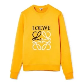 Męski bawełniany sweter z haftowanym logo loewe Anagram, kolor pomarańczowy, H526341Xa1-9100 Męski bawełniany sweter z haftowanym logo loewe Anagram, kolor pomarańczowy, H526341Xa1-9100