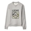 Męski bawełniany sweter z haftowanym logo loewe Anagram, szary, H526341Xa1-1440