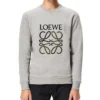 Męski bawełniany sweter z haftowanym logo loewe Anagram, szary, H526341Xa1-1440