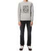 Męski bawełniany sweter z haftowanym logo loewe Anagram, szary, H526341Xa1-1440