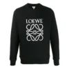 Męski sweter z nadrukiem logo marki loewe, czarny H6109900Cr-1100