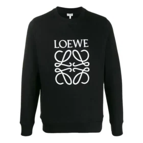 Męski sweter z nadrukiem logo marki loewe, czarny H6109900Cr-1100 Męski sweter z nadrukiem logo marki loewe, czarny H6109900Cr-1100