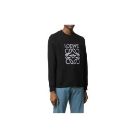 Męski sweter z nadrukiem logo marki loewe, czarny H6109900Cr-1100 Męski sweter z nadrukiem logo marki loewe, czarny H6109900Cr-1100