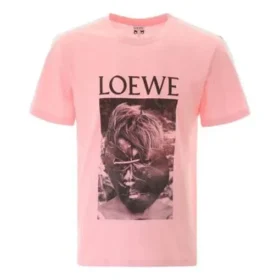 Męskie bawełniane koszulki z krótkim rękawem loewe Ken Heyman z nadrukiem, różowe H6109980Pc-7080 Męskie bawełniane koszulki z krótkim rękawem loewe Ken Heyman z nadrukiem, różowe H6109980Pc-7080
