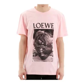 Męskie bawełniane koszulki z krótkim rękawem loewe Ken Heyman z nadrukiem, różowe H6109980Pc-7080 Męskie bawełniane koszulki z krótkim rękawem loewe Ken Heyman z nadrukiem, różowe H6109980Pc-7080