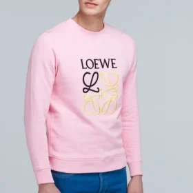 Męskie koszulki sportowe loewe Anagram z haftem, z długim rękawem, różowo-czerwone H6109900Cr-7080 Męskie koszulki sportowe loewe Anagram z haftem, z długim rękawem, różowo-czerwone H6109900Cr-7080
