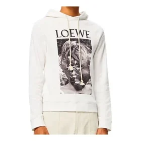 Męskie loewe z nadrukiem maski, białe H6109730Pc-2100