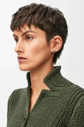 Pojedynczy kolczyk loewe Graphic ze srebra próby 925