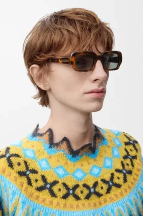 Prostokątne, wąskie okulary przeciwsłoneczne