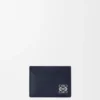 Prosty etui na karty z motywem „Anagram” z cielęcej skóry o fakturze „Pebble” Prosty etui na karty z motywem „Anagram” z cielęcej skóry o fakturze „Pebble”