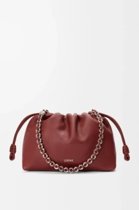 Średnia Flamenco Purse z drobnoziarnistej skóry cielęcej