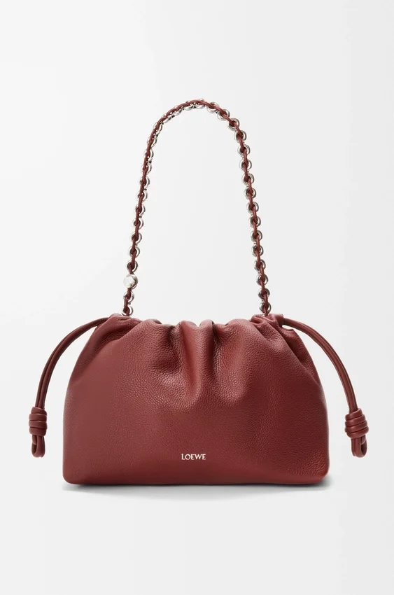 Średnia Flamenco Purse z drobnoziarnistej skóry cielęcej Średnia Flamenco Purse z drobnoziarnistej skóry cielęcej