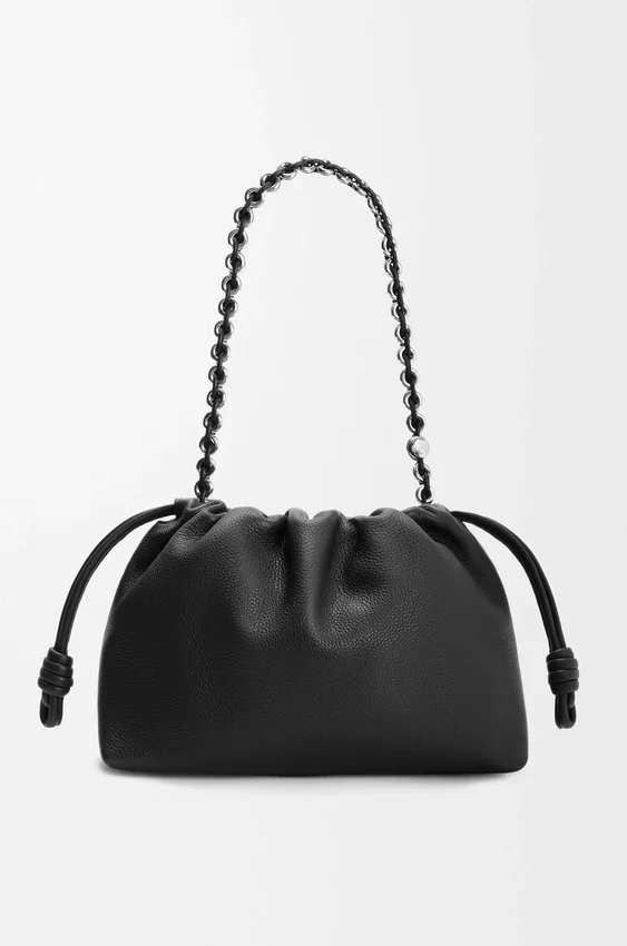 Średnia Flamenco Purse z drobnoziarnistej skóry cielęcej Średnia Flamenco Purse z drobnoziarnistej skóry cielęcej