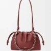 Średnia Flamenco Purse z drobnoziarnistej skóry cielęcej Średnia Flamenco Purse z drobnoziarnistej skóry cielęcej