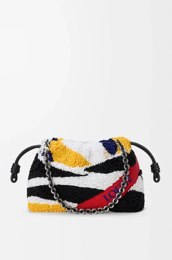 Średnia Flamenco Purse z haftowanej skóry nappa Średnia Flamenco Purse z haftowanej skóry nappa