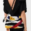 Średnia Flamenco Purse z haftowanej skóry nappa Średnia Flamenco Purse z haftowanej skóry nappa
