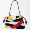 Średnia Flamenco Purse z haftowanej skóry nappa Średnia Flamenco Purse z haftowanej skóry nappa