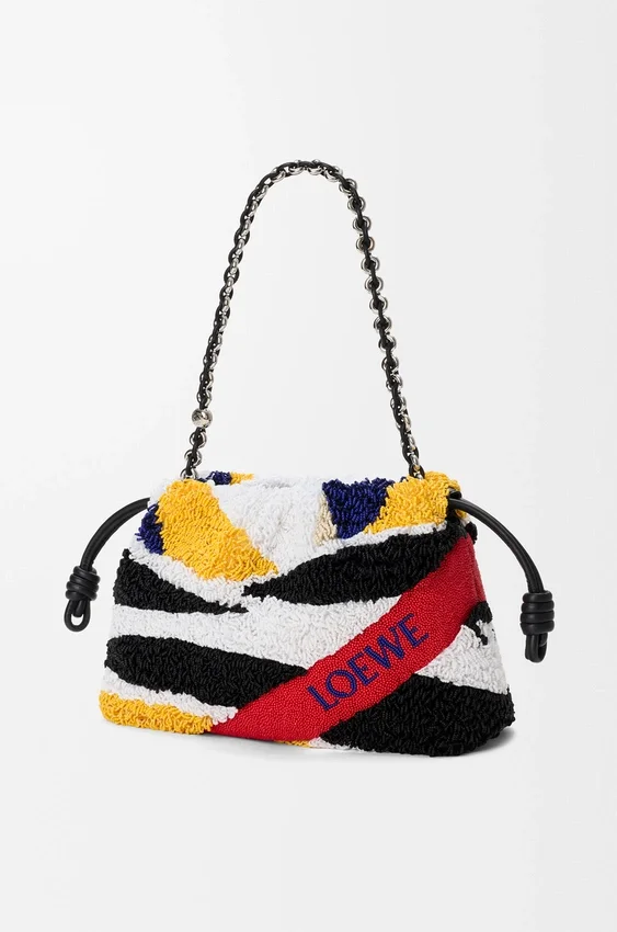 Średnia Flamenco Purse z haftowanej skóry nappa Średnia Flamenco Purse z haftowanej skóry nappa
