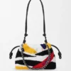 Średnia Flamenco Purse z haftowanej skóry nappa Średnia Flamenco Purse z haftowanej skóry nappa