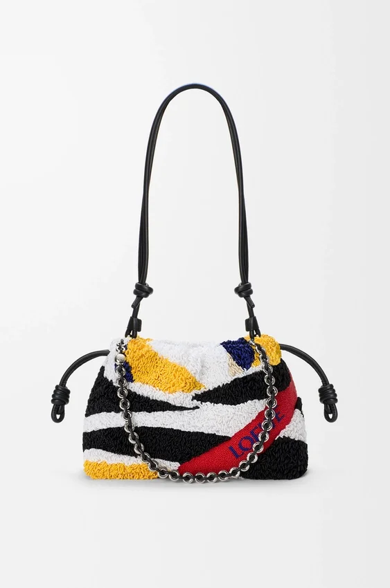 Średnia Flamenco Purse z haftowanej skóry nappa Średnia Flamenco Purse z haftowanej skóry nappa