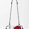 Średnia Flamenco Purse z koralikami w kształcie lwów, wykonana z płótna z koralikami i skóry cielęcej Średnia Flamenco Purse z koralikami w kształcie lwów, wykonana z płótna z koralikami i skóry cielęcej