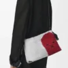Średnia Flamenco Purse z koralikami w kształcie lwów, wykonana z płótna z koralikami i skóry cielęcej Średnia Flamenco Purse z koralikami w kształcie lwów, wykonana z płótna z koralikami i skóry cielęcej