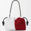 Średnia Flamenco Purse z koralikami w kształcie lwów, wykonana z płótna z koralikami i skóry cielęcej Średnia Flamenco Purse z koralikami w kształcie lwów, wykonana z płótna z koralikami i skóry cielęcej