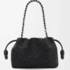 Średnia Flamenco Purse z koralikami w kształcie lwów, wykonana z płótna z koralikami i skóry cielęcej Średnia Flamenco Purse z koralikami w kształcie lwów, wykonana z płótna z koralikami i skóry cielęcej