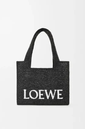 Średnia torba loewe Font Tote z rafii