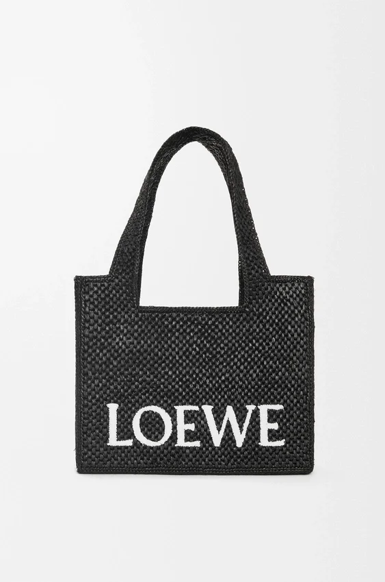 Średnia torba loewe Font Tote z rafii Średnia torba loewe Font Tote z rafii