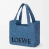 Średnia torba loewe Font Tote z rafii Średnia torba loewe Font Tote z rafii