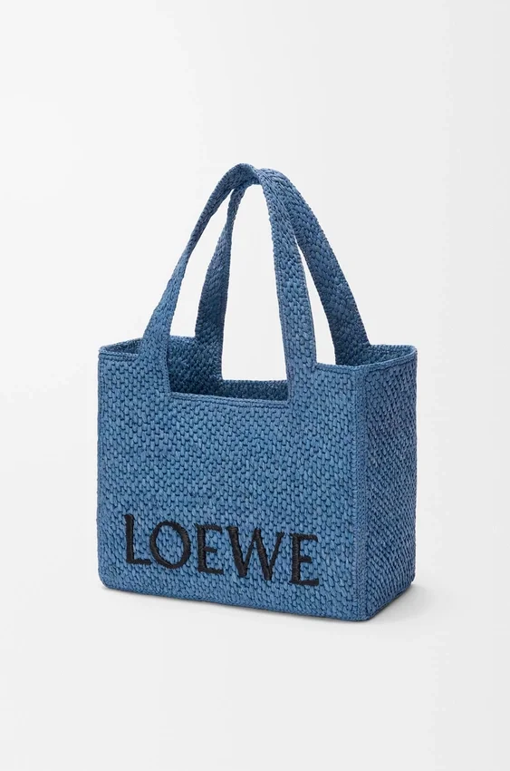 Średnia torba loewe Font Tote z rafii Średnia torba loewe Font Tote z rafii