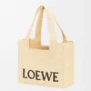 Średnia torba loewe Font Tote z rafii Średnia torba loewe Font Tote z rafii