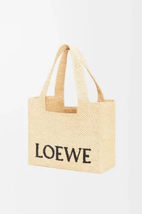 Średnia torba loewe Font Tote z rafii