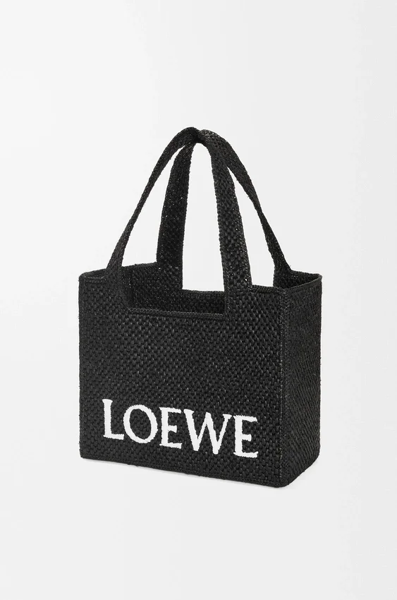 Średnia torba loewe Font Tote z rafii Średnia torba loewe Font Tote z rafii