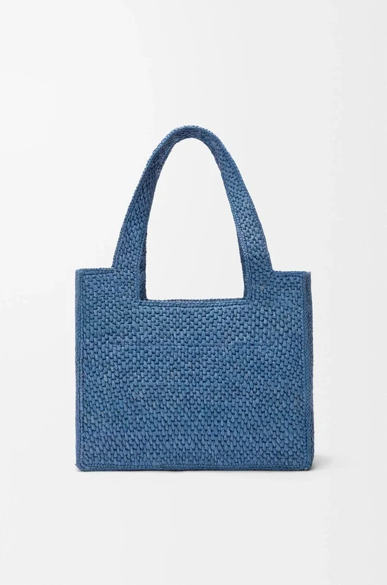 Średnia torba loewe Font Tote z rafii Średnia torba loewe Font Tote z rafii